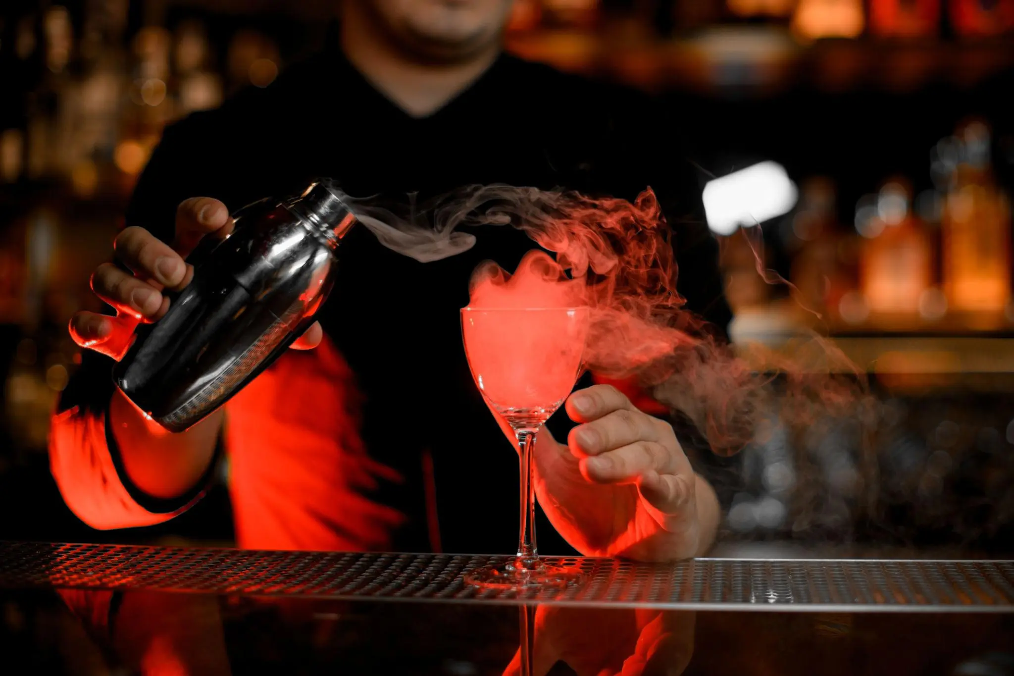 Smoke cocktail show mobile bartender Miami